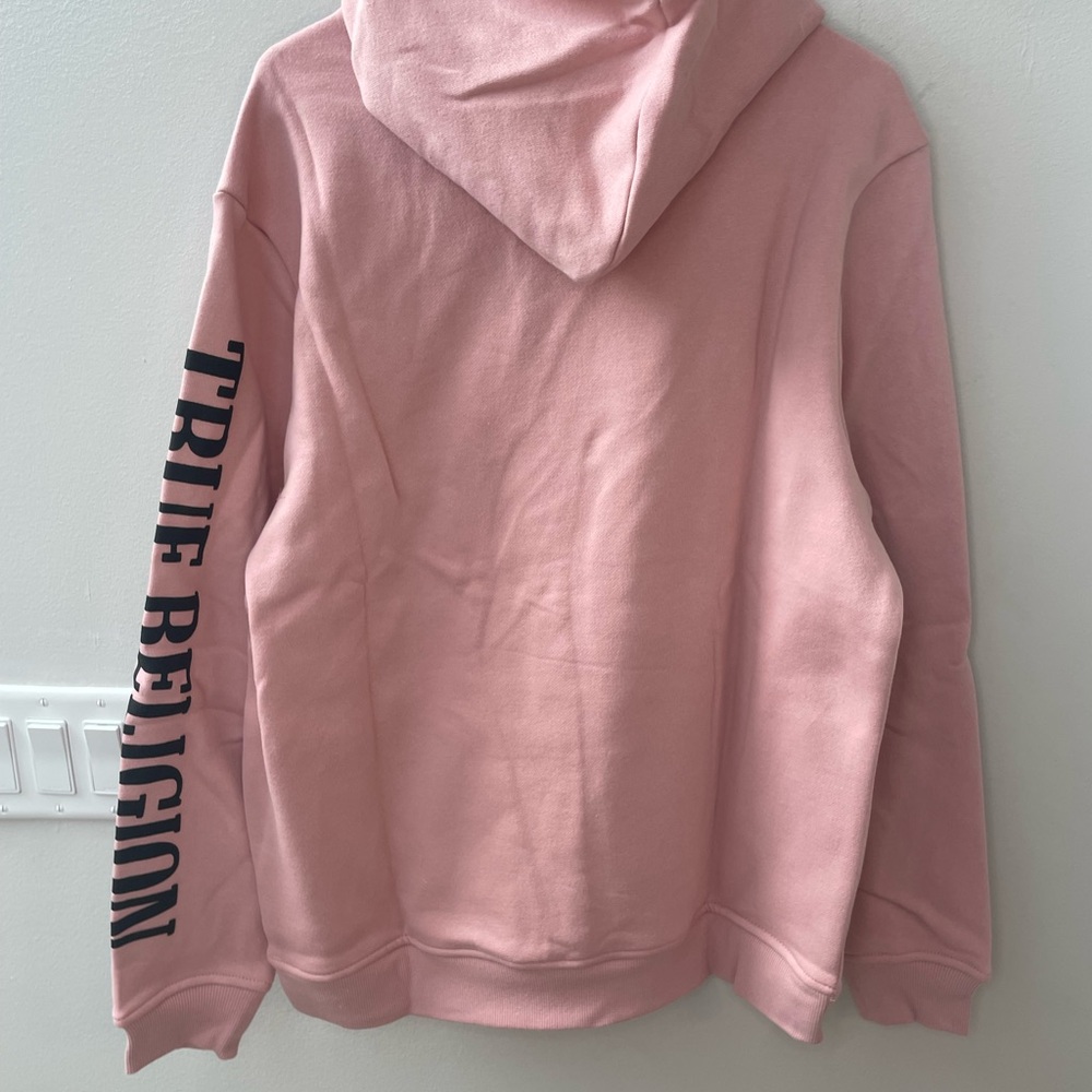 True Religion Buddha Graphic Print Dull Pink Hoodie Men’s Sz L MSRP$124 NWT - Picture 2 of 6